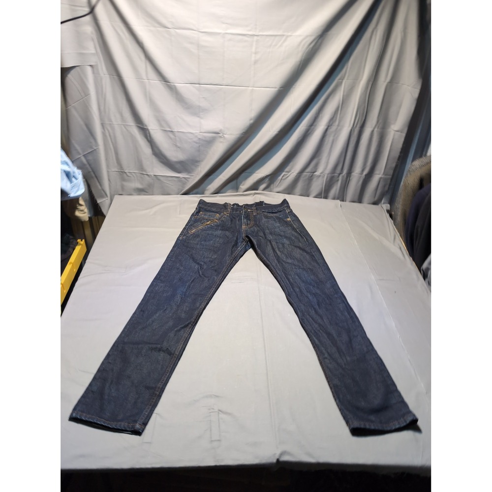 Armani Exchange AX Mens Jeans Size 32 Dark Wash Denim Designer Zip Pocket‎